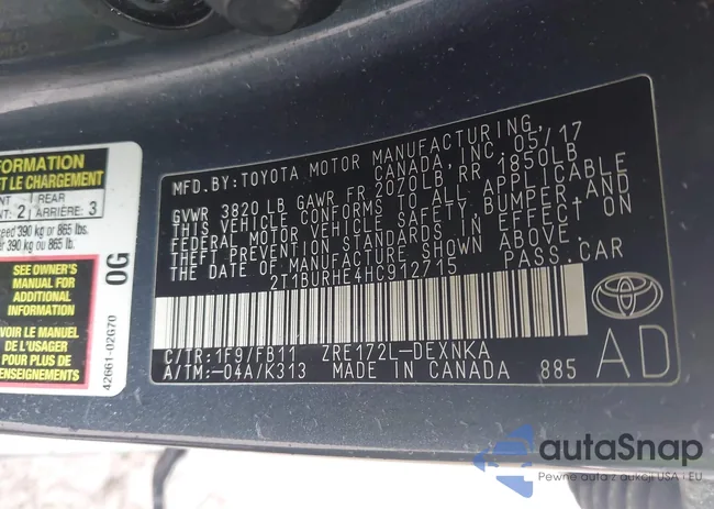 2T1BURHE4HC912715: 43312759