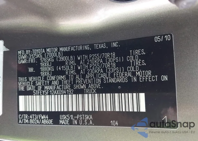 5TFEY5F12AX094192: 43312801