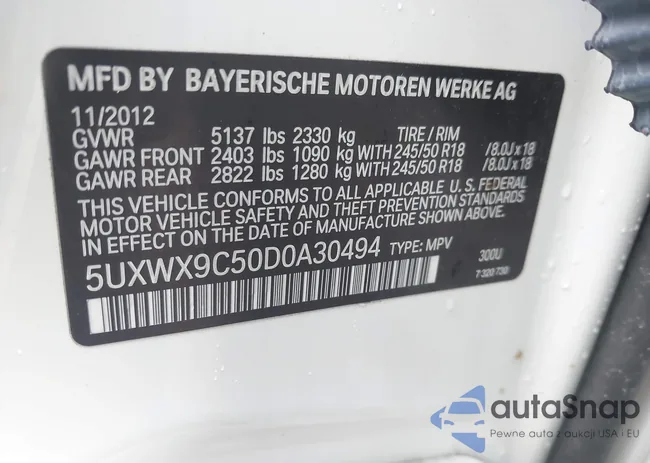 5UXWX9C50D0A30494: 43312802