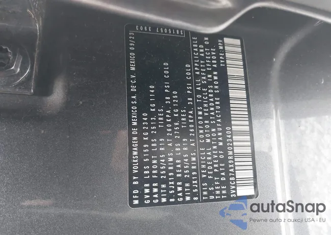 3VVCB7AX9RM023400: 43312851