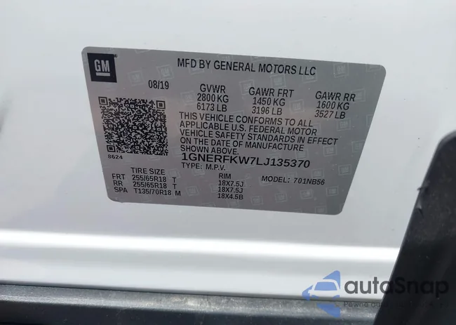 1GNERFKW7LJ135370: 43313003