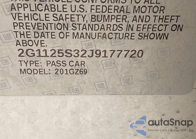 2G1125S32J9177720: 43313005