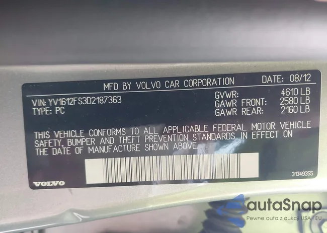 YV1612FS3D2187363: 43313035