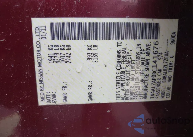 1N4AL2AP0BC141676: 43313189