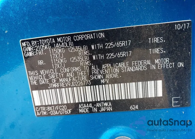 JTMRFREV9JD226773: 43313299