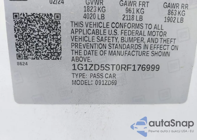 1G1ZD5ST0RF176999: 43313311