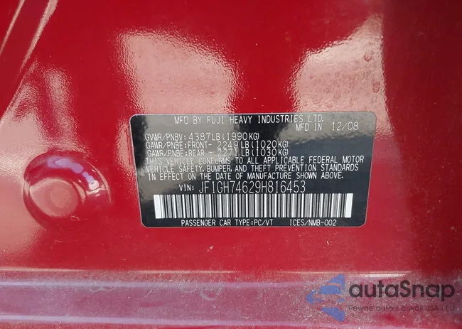 JF1GH74629H816453: 43312365