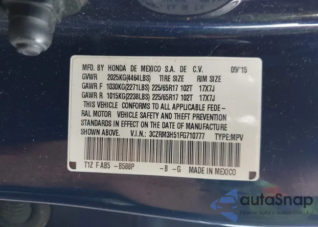 3CZRM3H51FG710777: 43312396