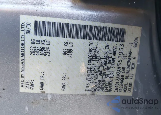 1N4BL2AP2AN551953: 43312472