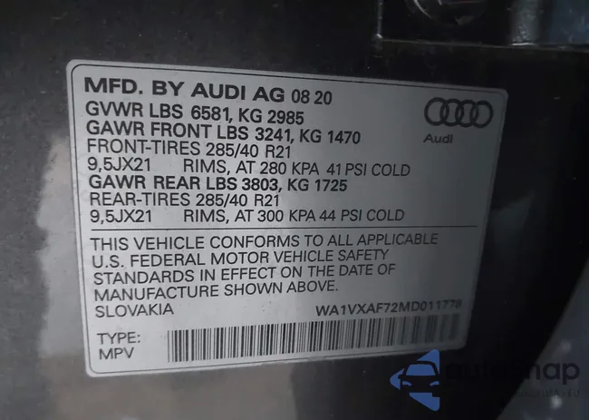 WA1VXAF72MD011778: 43312529