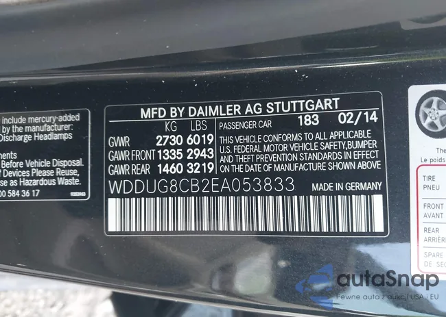 WDDUG8CB2EA053833: 43312743