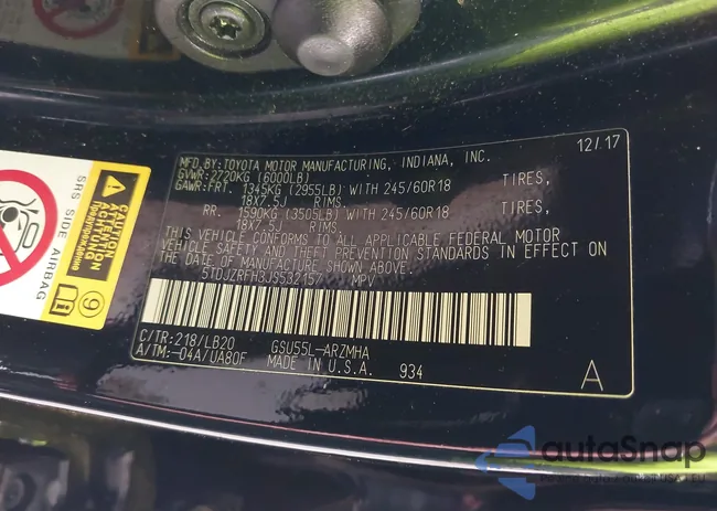 5TDJZRFH3JS532157: 43313815