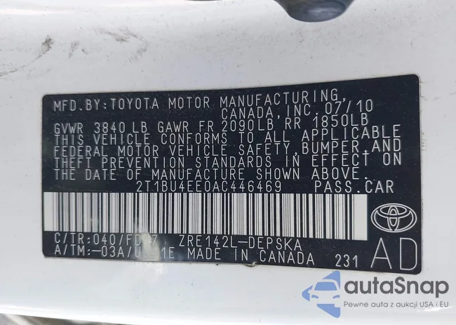 2T1BU4EE0AC446469: 43313849