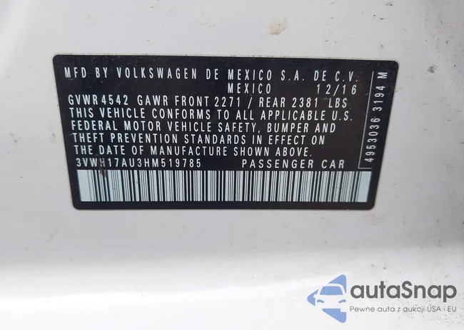 3VWH17AU3HM519785: 43313860