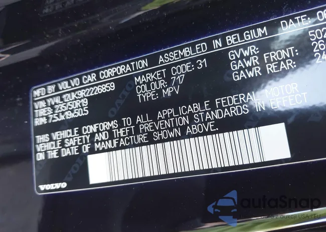 YV4L12UK9R2226859: 43313933