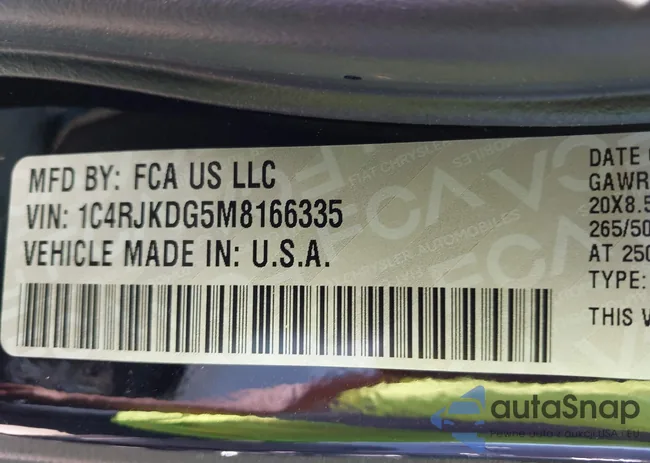 1C4RJKDG5M8166335: 43313945