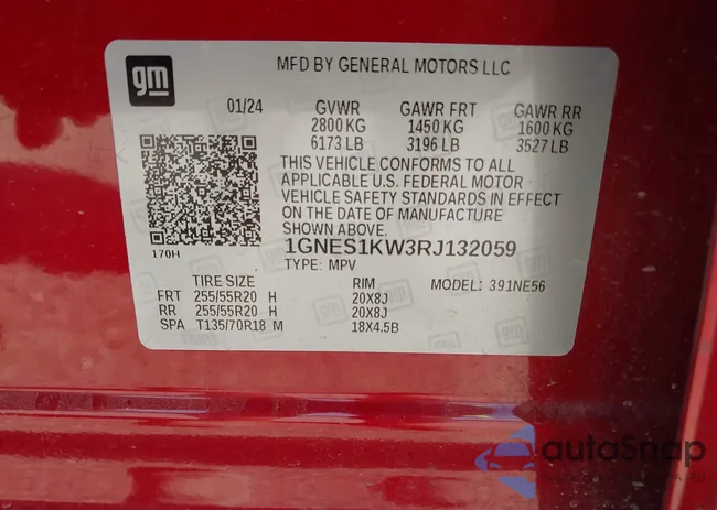 1GNES1KW3RJ132059: 43313970