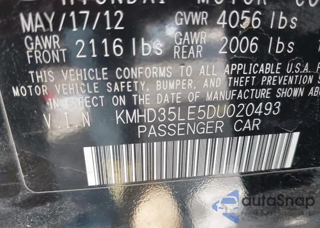 KMHD35LE5DU020493: 43313973