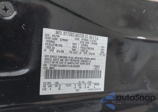 1FMYU60E0YUA32680: 43313986