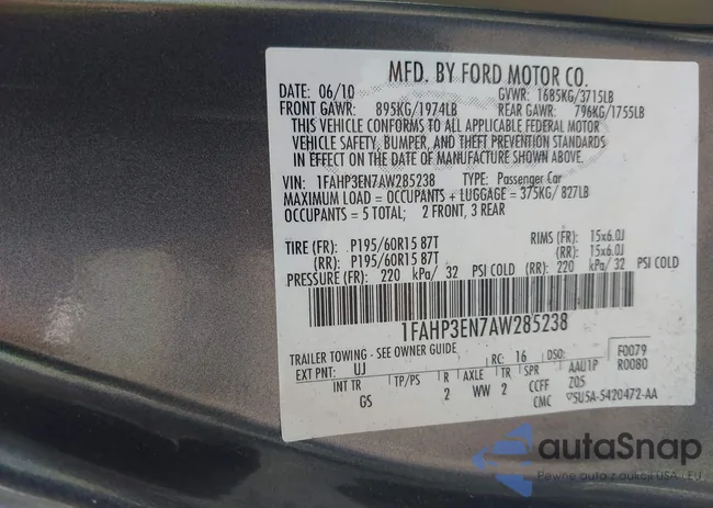 1FAHP3EN7AW285238: 43313996