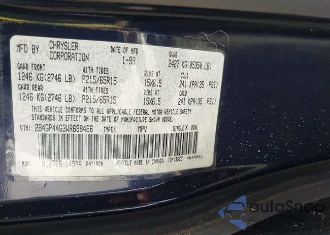 2B4GP44G3WR688466: 43314028