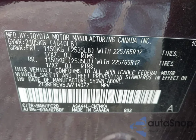 2T3RFREV5JW714072: 43314068