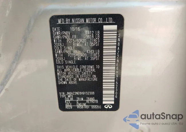 JN8AZ2NE6H9152306: 43314094