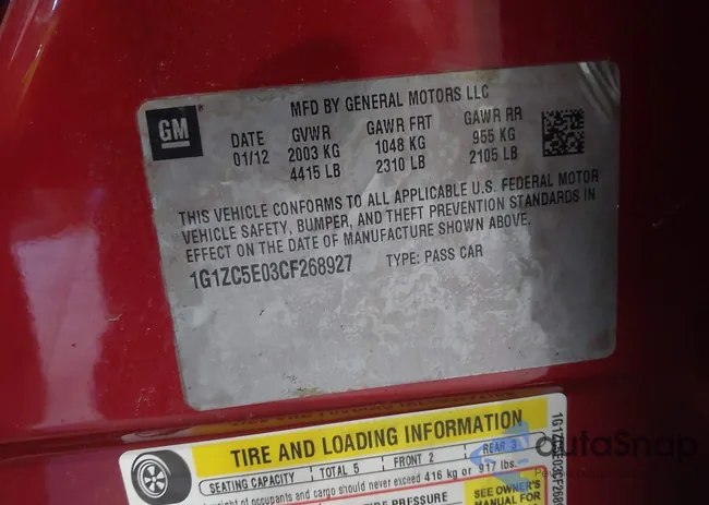 1G1ZC5E03CF268927: 43314165