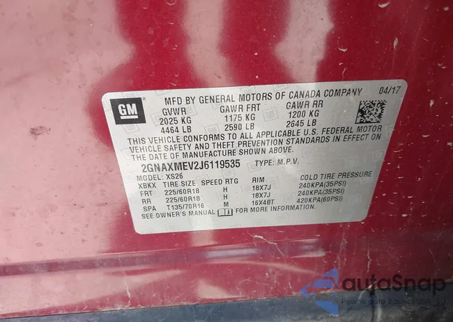 2GNAXMEV2J6119535: 43314208