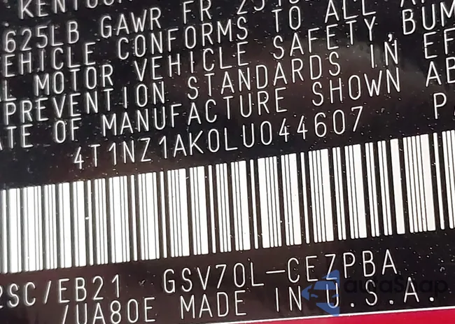 4T1NZ1AK0LU044607: 43314225