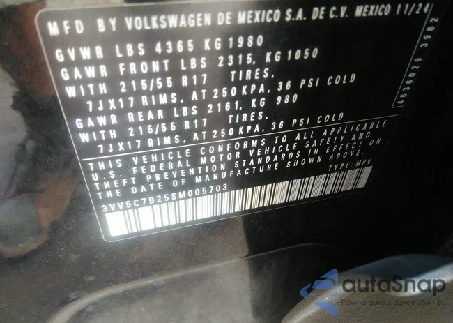 3VV5C7B25SM005703: 43314328