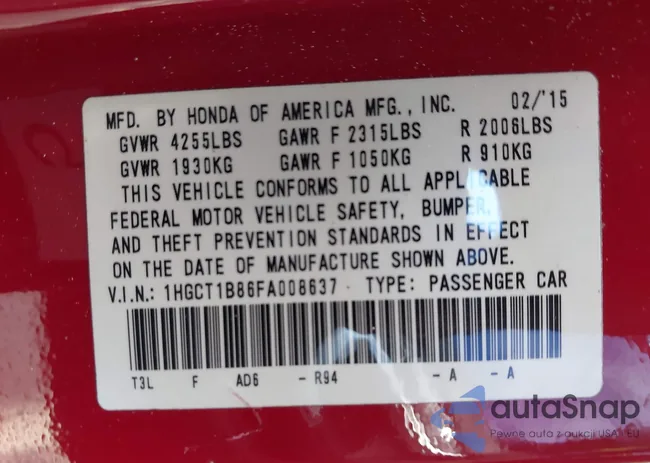 1HGCT1B86FA008637: 43314335