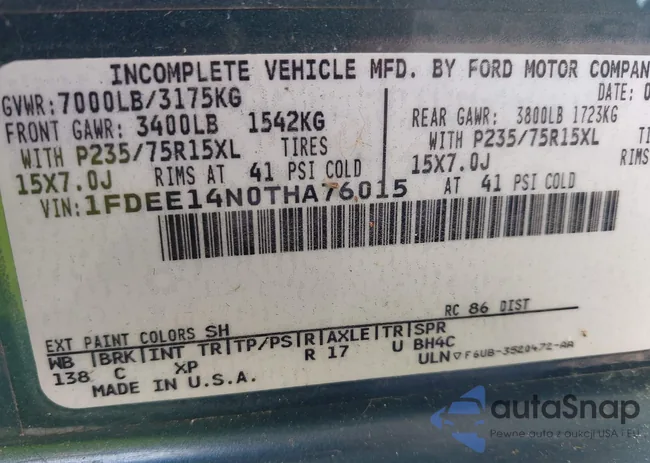 1FDEE14NOTHA76015: 43313375