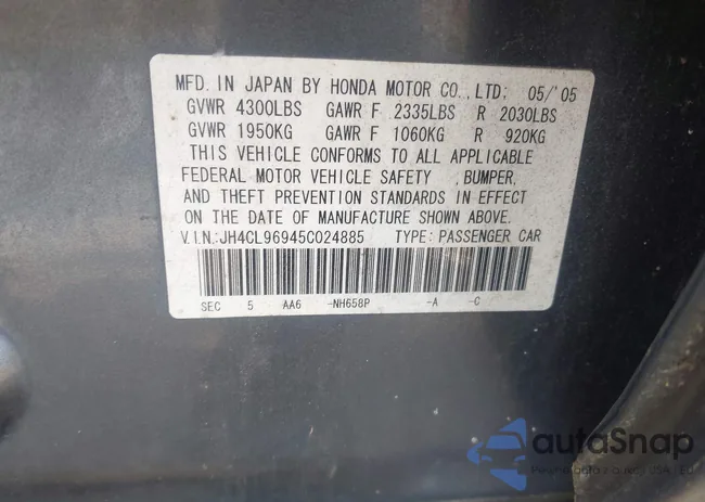 JH4CL96945C024885: 43313409