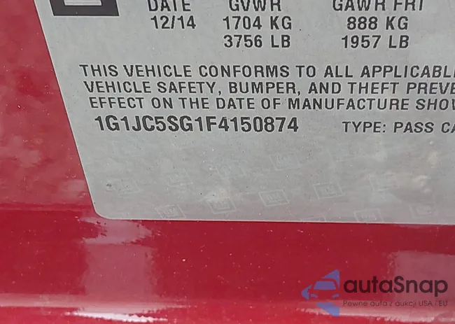 1G1JC5SG1F4150874: 43313712