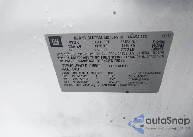 2GKALUEKXD6199508: 43314774