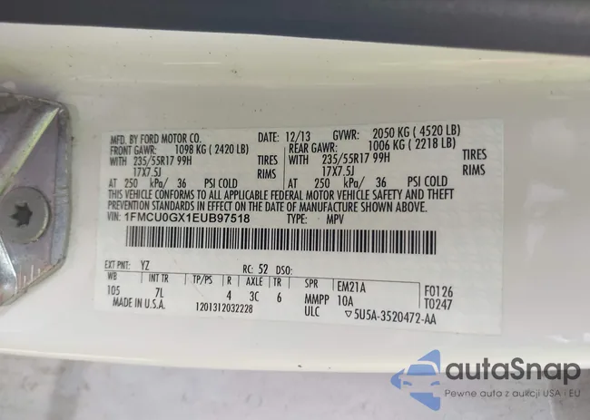 1FMCU0GX1EUB97518: 43314812