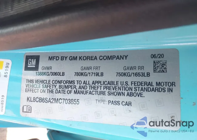 KL8CB6SA2MC703855: 43314920