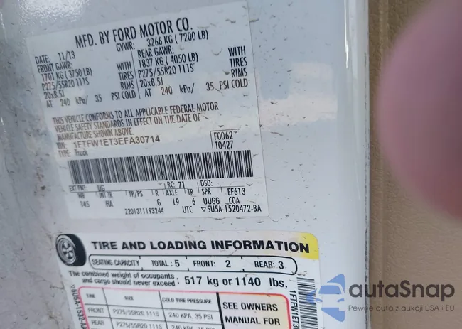 1FTFW1ET3EFA30714: 43314964