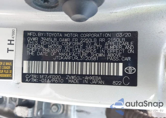 JTDKARFU9L3120581: 43315071