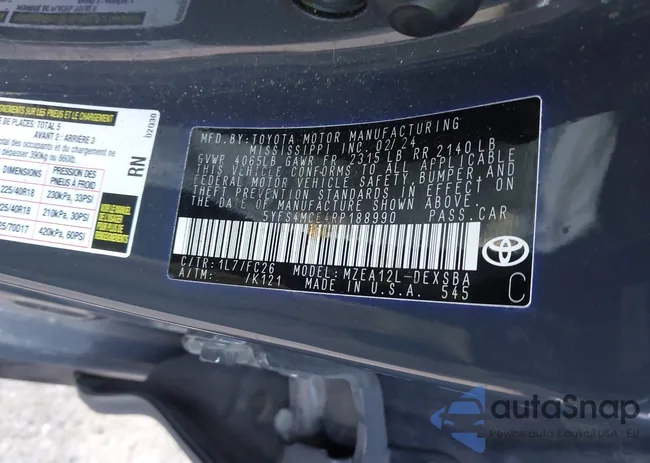 5YFS4MCE4RP188990: 43315233