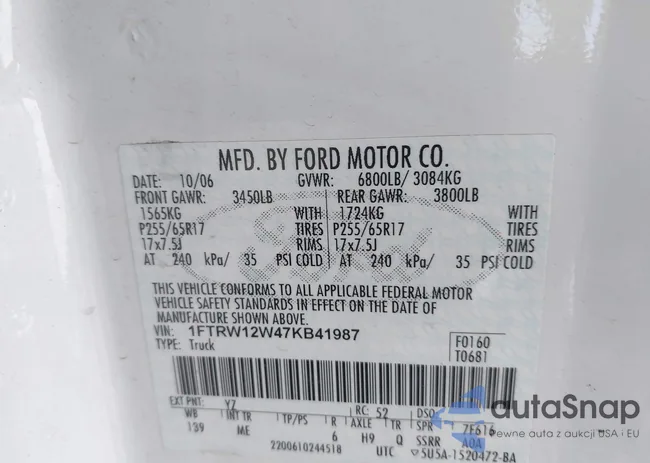 1FTRW12W47KB41987: 43315296