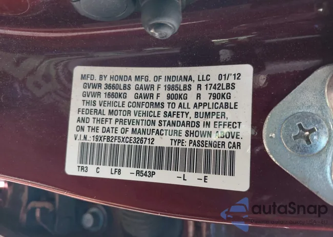 19XFB2F5XCE326712: 43314494