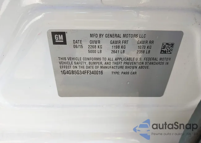 1G4GB5G34FF340016: 43314585