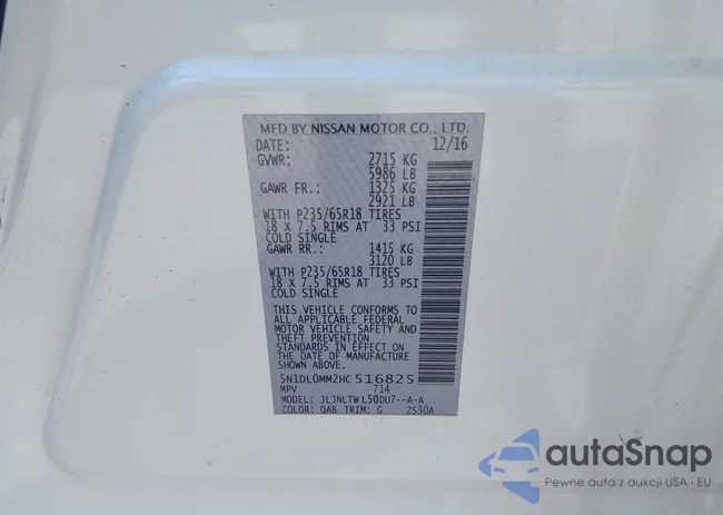 5N1DL0MM2HC516825: 43314720