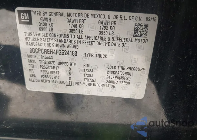 3GCPCREH4FG524183: 43314749