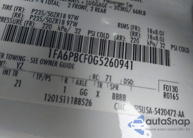 1FA6P8CF0G5260941: 43315780