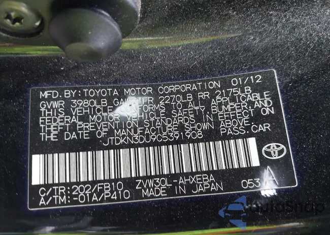 JTDKN3DU9C5391908: 43315792