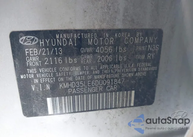 KMHD35LE6DU091847: 43315817