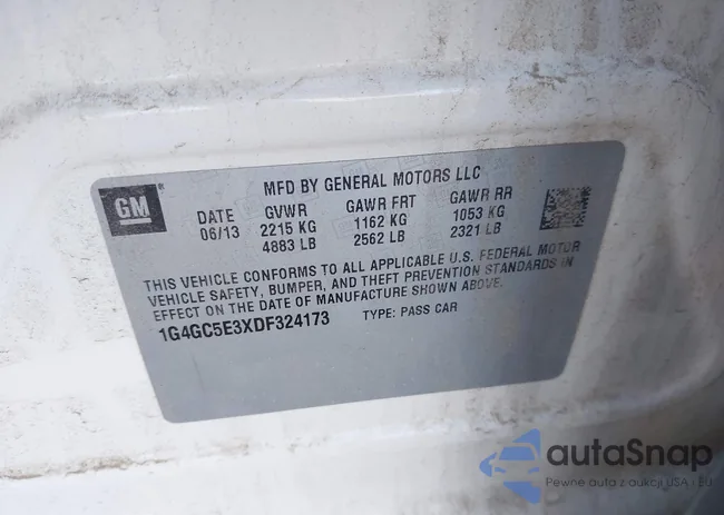 1G4GC5E3XDF324173: 43315820